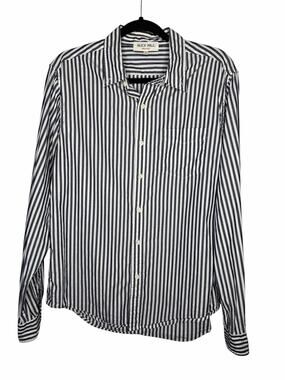 ALEX MILL / Jo poplin blue white 100% cotton button up shirt / M